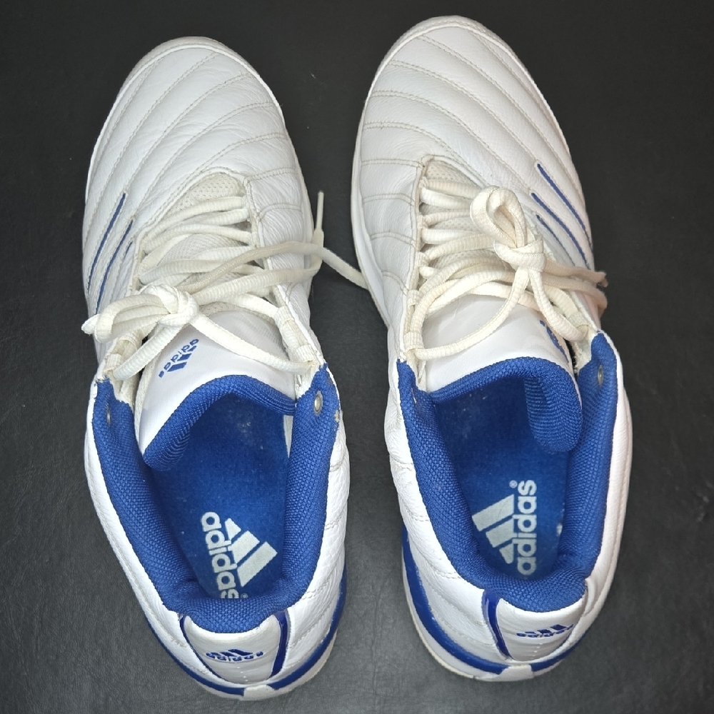 Adidas Men's White and Blue Sneakers - Picture 6 of 10